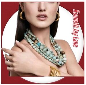 Kenneth Jay Lane Multi-Color Beaded  Amazonite Beaded Necklace